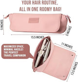 Hair Tools Travel Bag and Heat Resistant Mat for Flat Irons, Straighteners, Curling Iron, and Haircare Accessories, 2-in-1 design, with Interior Pockets, Portable Organizer