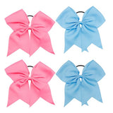 Cheer Bows, Pink Cheer Bows, Blue Cheer Bow, Cheerleading Bows, Cheer Bows for Cheerleaders, 4 Pcs 8 Inch Bow Hair Accessories, Cheerleader Bow, Cheerleader Gifts for Women