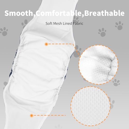Belly Bands for Male Dogs(5 Pack),Washable Reusable Extra Large Dog Diapers Male Leakproof Doggie Belly Wrap,XXL