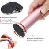 Electric Callus Remover, Ravifun Foot File Grinder Tool with Speed Controller and 60pcs Replacement Sandpaper Disk for Men Women Dead Dry Crack Skin Calluses