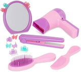 Battat- Play Circle- Hair Dryer With Sounds & Air – Carrying Case – Salon Accessories- Pretend Play Toys- Beauty Shop- 3 years + (15 Pieces)