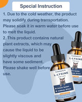 L-ysine Supplement for Cats - Immune Support - 60ML Lysine for Feline Respiratory, Sneezing, Runny Nose, Eye Function - Natural Cat Antibiotic Drops - Roast Chicken Flavor