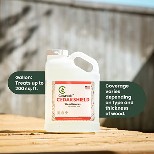 Cedarcide Cedarshield (1 Gallon) | Non-Toxic Wood Treatment and Stabilizer | Protects Wood from Moisture and Decay