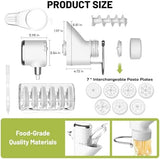 Gvode Pasta Press Attachment for Kitchenaid Stand Mixers - Gourmet Pasta Press Attachment for Kitchen aid with 7 Interchangeable Pasta Plates, Pasta Extruder Accessories