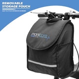 monicare Knee Walker for Adults 10" Front Wheels Steerable Medical Scooter Crutch Alternative with Dual Braking System and Removable Storage Pouch for Leg and Foot Injuries, Easy Assembly, 350lbs Load