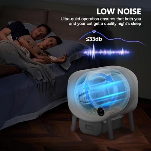 Cumrige Self Cleaning Litter Box, 95 L Automatic Cat Litter Box Self Cleaning for Multiple Cats, with Safety Protection, App Control,2 Roll Garbage Bags,White