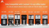 14 Cup Glass Coffee Pot Replacement - Compatible with Cuisinart DCC-3200 Series DCC-2200,DCC-2800,DCC-2600,DCC-1800FR,CBC-7400, CBC-7000PC,CBC-6800 Coffee Makers, Replacement Glass Cofee Carafe
