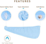 AIDEA Microfiber Hair Towel Wrap, 5 Pack Hair Turbans, Super Absorbent Quick Dry Hair Towel Wrap for All Hair Types Anti Frizz, Hair Accessories for Women, 26"×10"