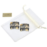 Camila Paris CP2008/2 French Hair Side Comb Handmade Small Tokyo French Twist Hair Combs Decorative, Strong Hold Hair Clips for Women Bun Chignon Up-Do Styling Girls Hair Accessories, Made in France