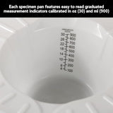 Graduated Specimen Collector Pans [Pack of 1] Toilet Nursing Hat for Urine, Vomit & Stool Collection Fits Over Toilets and Commodes - 30 oz for Women and Elderly