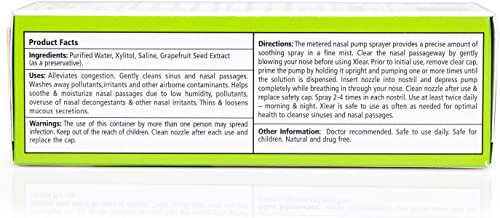 Xlear Nasal Spray, Natural Saline Nasal Spray with Xylitol, Nose Moisturizer for Kids and Adults, 1.5 fl oz (Pack of 2)