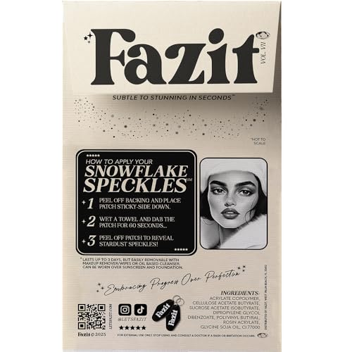 Fazit Makeup Patches - Sweetheart Speckles - Face Glitter Makeup Speckles - Glow Up Makeup Patches - Face Glitter Speckles Patches - Cute Glitter Makeup Accessories for Women - 6 Count