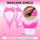 3 in 1 Mascara Shield 2Pcs Lash Tools Mascara Shield Applicator Guard Lash Buddy Silicone Eyeliner Stencils Beginners Friendly Makup Tool by (Plum)