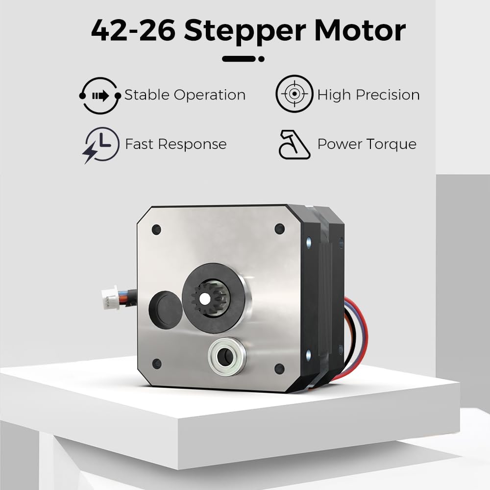 Official Creality Ender 3 V3 SE Extruder Stepper Motor, 42-26 Stepper Motor 3D Printer Extruder Motor 0.84A 12 Teeth Round Shaft, Sprite Extruder Motor for Ender 3 S1/3 S1 Pro/3 S1 Plus/5 S1/3 V3 KE
