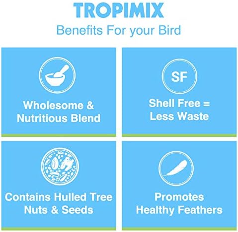 Hari Hagen Tropimix Enrichment Food for Small Parrots, 20 lb. (9.07 kg) - HARI Small Parrot Food with Seeds, Fruit, Nuts, Vegetables, Grains, and Legumes