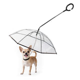 PETLESO Dog Umbrella for Small Breeds, Clear Small Dog Umbrella with Leash, Keep Pet Dry on Rainy Walks, Adjustable Shaft Angle Rain Umbrella, Self-Assembly, Metal Chain