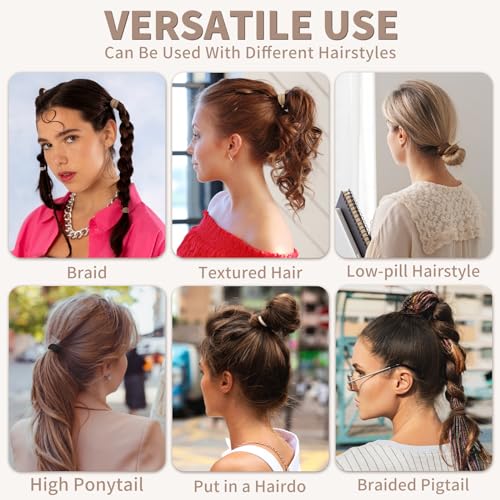 Hair Ties Black 100Count Extra Thick 5CM, Bulk Elastic Hair Bands for Thick Heavy Hair, Seamless Hair Accessories for Women, Girls, Ponytail Holder (Neutral Color)