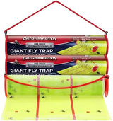 Catchmaster Giant Fly Glue Trap 3-Pack 30 Feet Each, Adhesive Fly Traps Outdoor, Sticky Bug Catcher, Bulk Flying Insect Paper Roll, Pet Safe Pest Control for Garage, Barn, Greenhouse & Garbage Room