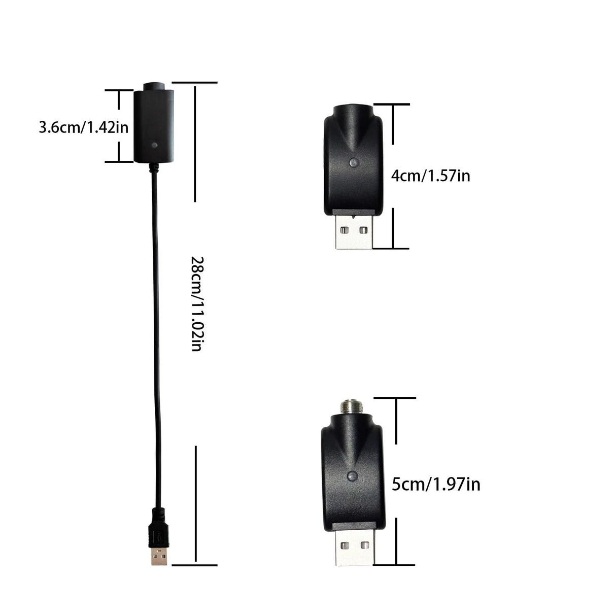 Smart USB Thread Charger Cable with LED Conversion Indicator Light, 3-Piece Set Smart Overcharge Protection USB Adapter and Wireless Home Soldering Iron Charging (Black)