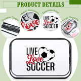 Abbylike 12 Pcs 7 x 4.7 x 2.4'' Soccer Theme Cosmetic Bag Soccer Gifts Accessories for Makeup Clear PVC Soccer Case Toiletry Zipper Pouch for Women Travel Vacation