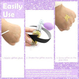 Yosca Body Glitter Spray, 30ML Loose Body Shimmer Powder Iridescent Hair Spray White Glitter Sparkle Highlighter Makeup Festival Concert Party Accessories for Rave Clothes Hair Face Nail Art
