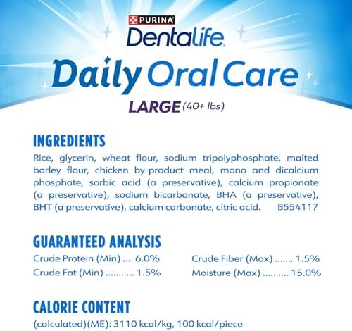 Purina Dentalife Daily Oral Care Chicken Flavor Large Breed Dog Dental Chews - 7 ct. Pouch