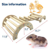 CooShou Chicken Perch Roosting Bar Jungle Gym Wooden Arch Bridge Platform Stand Ladder 3in1 Climbing Ramp Toys for Chick Hamsters Gerbils Mice Rodent and Small Animals