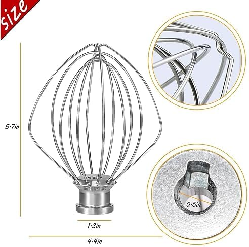 Attachments Accessories fit for Kitchenaid 4.5 QT Stand Mixer K45WW Wire Whip K45DH Dough Hook K45B Coated Flat Blade Paddle K45 K4SS K45SS KSM75 KSM90 KSM95 KSM100 KSM103 KSM110 KSM150PS prime&swift