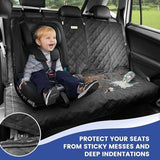 Back Seat Cover 60/40 Split Bench for Small Cars,SUVs,Trucks- 900D Waterproof Non Slip Car Seat Protector Great for Messy Kids and Drooling Pet Dogs(Black)