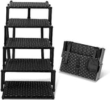 Dog Stairs for Car - Foldable Dog Ramps for Large Dogs with Non Slip Surface, Portable Dog Steps for Cars and SUV, Truck, Support Up to 200 Lbs