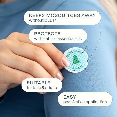 Cliganic Mosquito Repellent Stickers (90 Pack) - Camping Patches for Kids & Adults, Natural DEET-Free, Essential Oil Infused