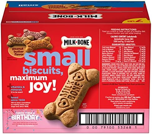 Milk-Bone Peanut Butter Flavor Naturally & Artificially Flavored Dog Biscuits - Crunchy Dog Treats - 7 Pounds (Packaging Design May Vary)