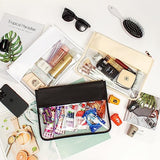 LETGO Clear Makeup Bag Pouch for Travel with Zipper,Clear Cosmetic Bag for Women Waterproof Snacks Bag Stadium Purse Toiletry Bag Bogg Bag Accessories (0-Black)