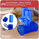 Downtown Pet Supply Poop Bags for Dogs with Dispenser, 500 Count - Leak-Proof Dog Waste Bags and Bone-Shaped Dog Poop Bags Holder for Leash - Rainbow of Colors, 12.5" x 8.5"