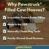 Pawstruck Peanut Butter Filled Cow Hooves for Dogs – Made in USA, Long-Lasting Dental Treats and Chews – Beef Hoof – 5 Count – Packaging May Vary