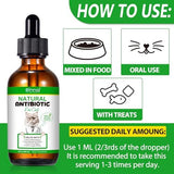 Cat Antibiotics for Infection, Natural Antibiotics for Cats, Cat Multivitamins Liquid, Cat Antibiotic Supports Immune and Cat Allergy Itch Relief, Pet Antibiotics Supplements, Chicken Flavor, 2 Fl Oz
