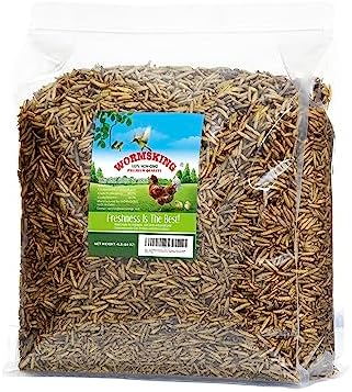 4LB Non-GMO Dried Black Soldier Fly Larvae, More Calcium Than Dried Mealworms, High Protein Chicken Feed, Poultry Treats