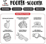DogBuddy Pooper Scooper, Portable Dog Pooper Scooper, Poop Scooper for Small and Large Dogs, Pooper Scooper with Bag Attachment, Leash Clip and Dog Waste Bags Included (Large, Mist)