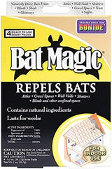 Bonide Bat Magic Bat Repellent, Pack of 4 Ready-to-Use Peppermint Oil Scent Packs for Long Lasting Indoor Bat Control