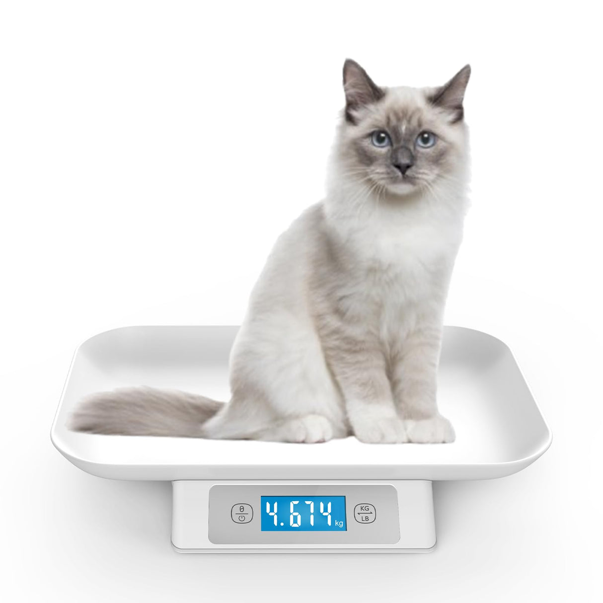 MINDPET-MED Digital Pet Scale for Small Adult Cats and Animals, Measuring Range 0.1oz-33lbs, Accuracy 1g/0.035oz, Units g/kg/lb/oz/tl/ml, Suitable for Kittens, Puppies, Snakes,and Small Dog (Grey)
