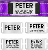 Joytale Personalized Dog Collars, Reflective Nylon Collar with Engraved Name Plate, Customized for Large Dogs, Purple, L