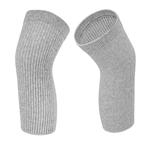 SENIOR ICARE Knee Warmers, Elastic Cotton Knee Sleeves - For Women, Men, Circulation Improvement and Joint Pain Relief for Arthritis Knees, Knitted Binchotan Charcoal Yarn, One Pair, Made in Japan