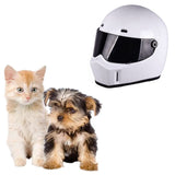Pet Motorcycle Helmet, Full Face Motorcycle Helmet Outdoor Motorcycle Bike Riding Helmet Hat for Cat Dog Doggie Puppy Kitten Helmet Pet Supplies Racing Car Fan Collectible Small Gift (White)