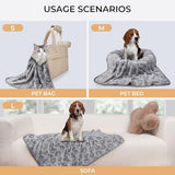 Luciphia 1 Pack 6 Dog Blankets Cat Soft Fluffy Fleece Pet Blanket Warm Cute Print Design Puppy Kitten Doggy Paw Grey Large(41"x31")