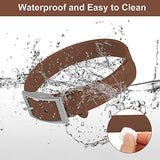 Adjustable Dog Collar with Airtag Holder: Durable Dog Collars, Soft Rubber Coated Webbing, Waterproof and Easy to Clean, for Small Medium Large Dogs(L|15"-19" × 1 in, Coca Mocha)
