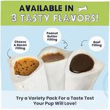 Pawstruck Small 3" Filled Dog Bones, Peanut Butter Flavor - Made in USA Long Lasting Stuffed Femur for Aggressive Chewers Dental Treat - Pack of 10 - Packaging May Vary