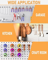 INCLY 60 Pack 6 Inch Black Pegboard Hooks, 1/4" Heavy Duty Peg Board Shelving Hooks Accessories, Peg Board Tool Hangers Only Fit 1/4" Pegboard Hanging Tools Garage, Craft Organizing, Kitchen, Store