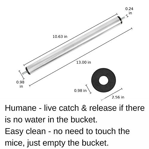 Odesos Mouse Trap, Live Catch and Release Bucket Spin Roller with an Original Ring for Mice Rats Rodents. Humane. Auto Rolling Reset. Safe for Children and Pets Works Outdoors and Indoors