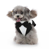 DOTEYAYP Puppy Tuxedo with Detachable Bowtie Prom Wedding Formal Wear Prince Costume for Small Dog (Large, Black)