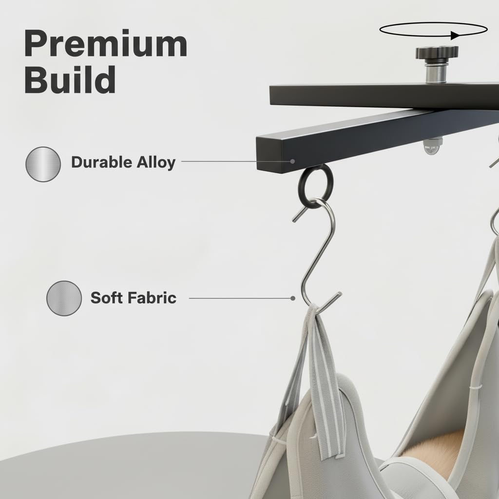 Mluyeri 360 Rotatable Dog Grooming Arm with Clamp,Foldable Adjustable Height Dog Grooming Table Arm with Hammock and Restraint Dog Leashes,Pet Grooming for Small Medium Dogs at Home or Salon